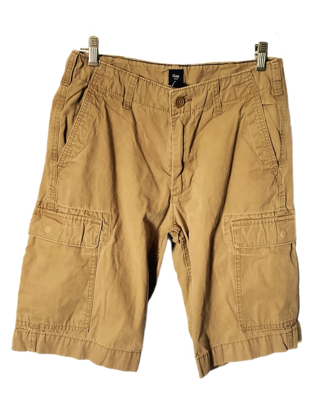 Men’s Cargo Shorts Tan Sz 29 100% Cotton Khakis Utility